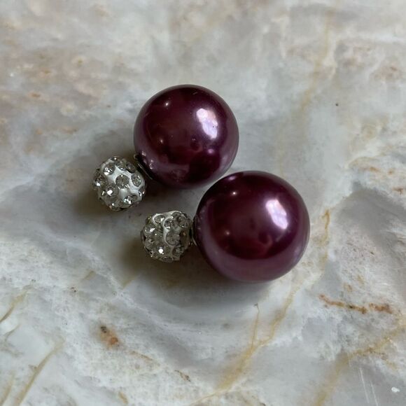 Purple Double Sided Earrings - Picture 1 of 2